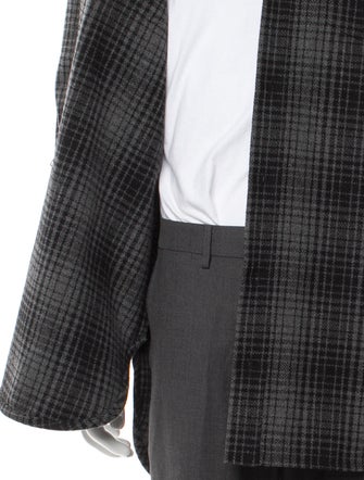 Off-White Plaid Print Utility Jacket