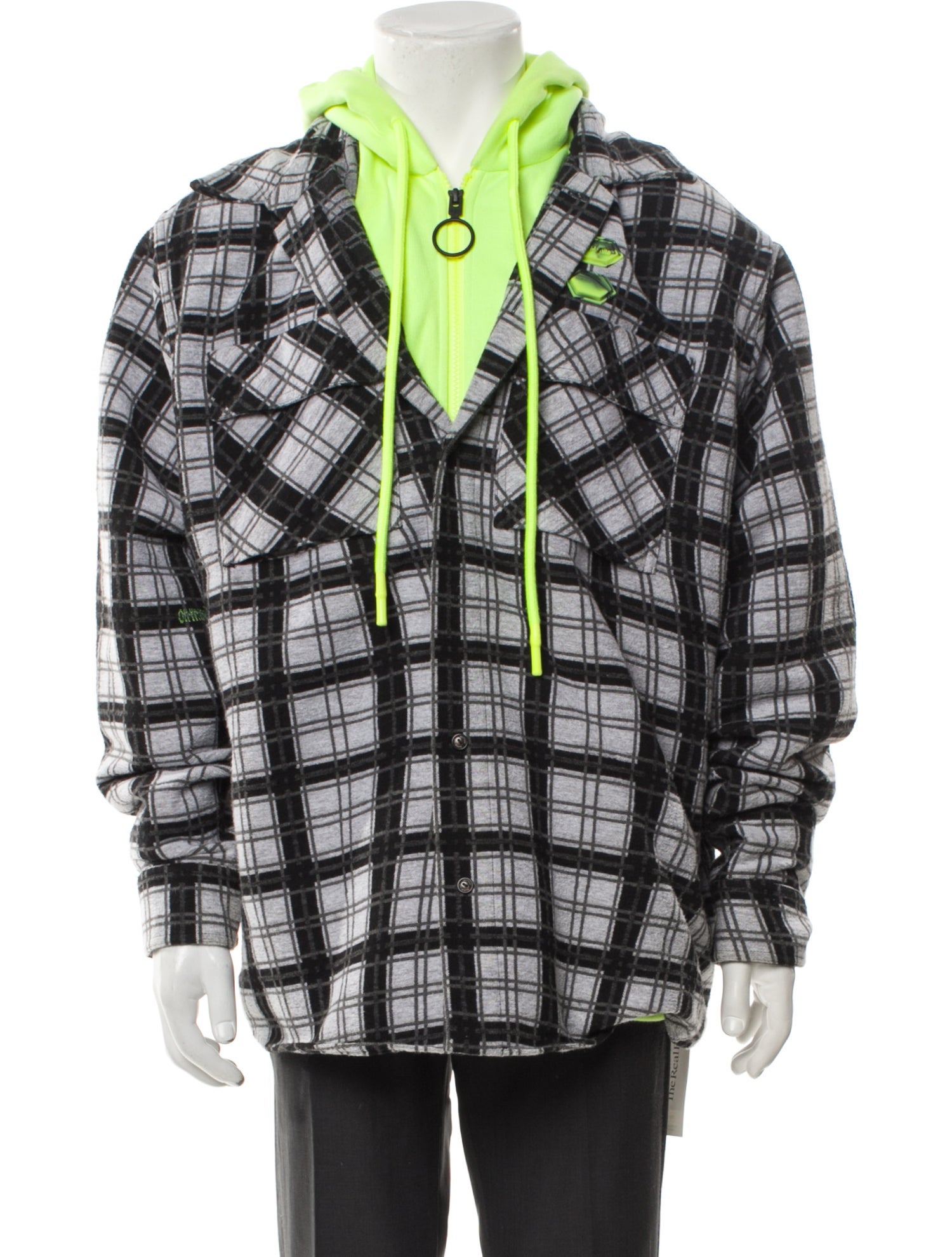 Off-White 2020 Plaid Print Parka