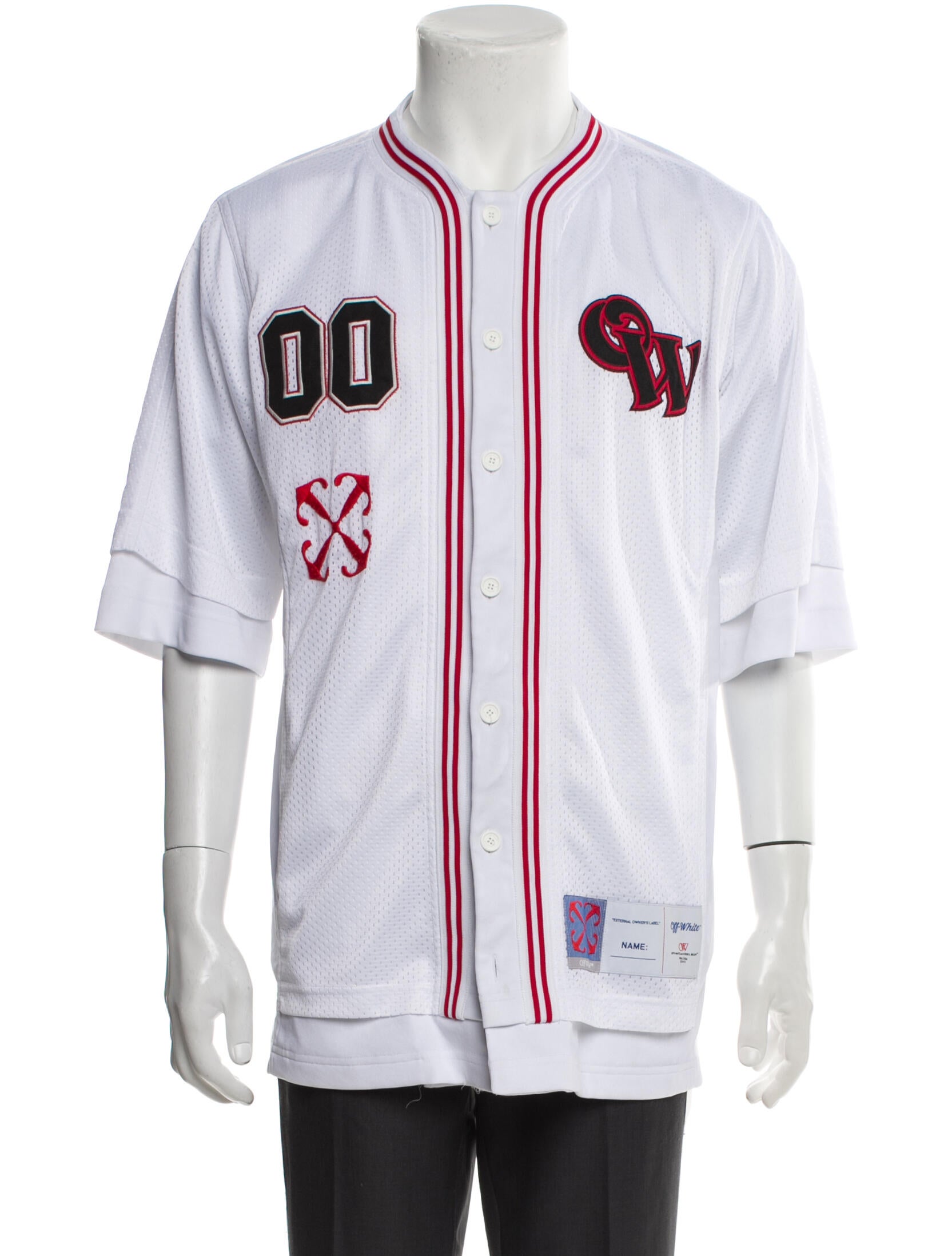 Off-White 2024 Off-White Gothic Logo Baseball Shirt Shirt