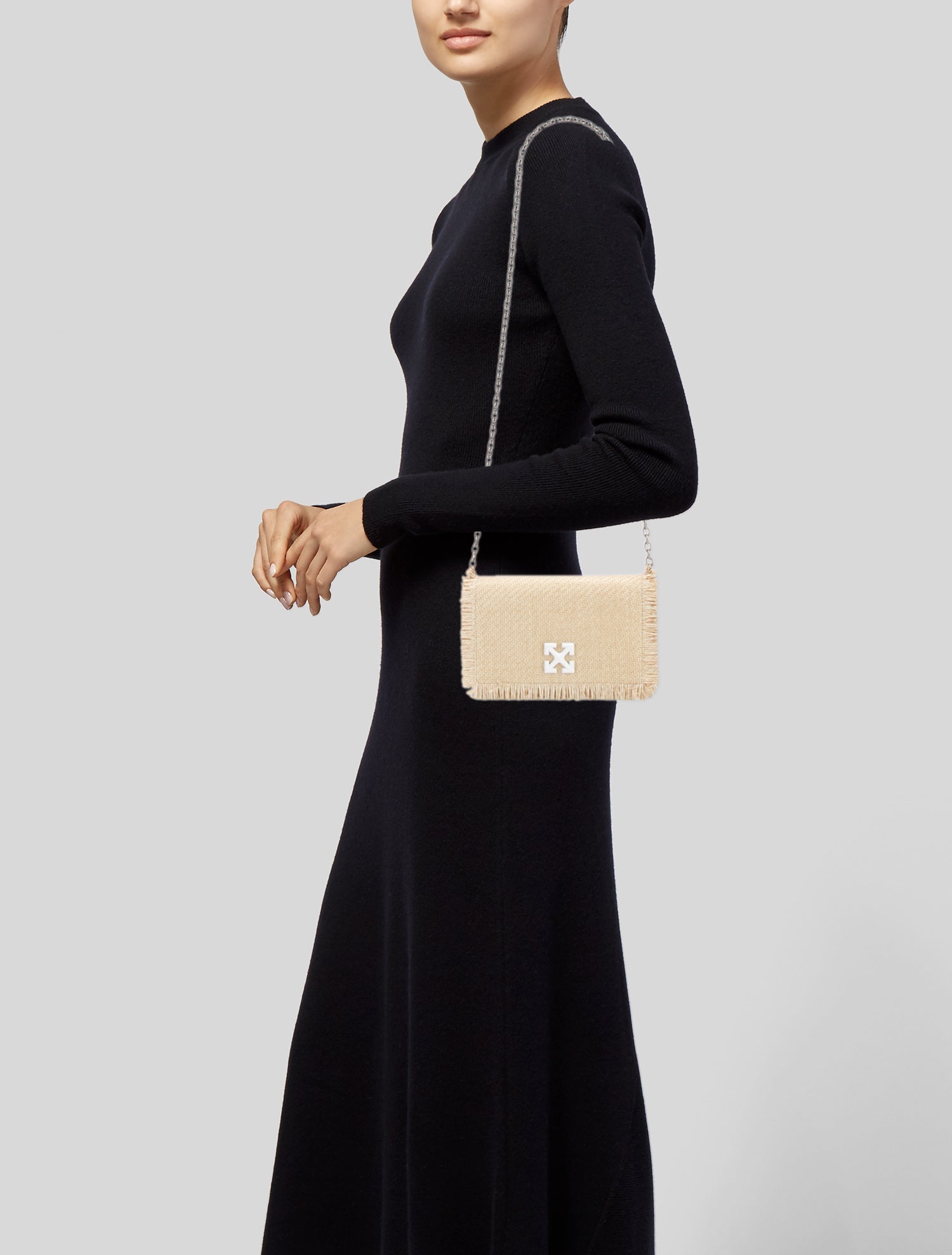 Off-White Raffia Jitney