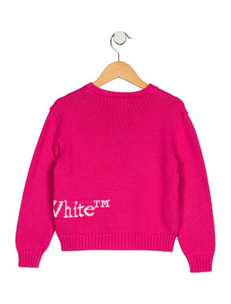 Off-White Toddler Girls' Woven Logo Sweater