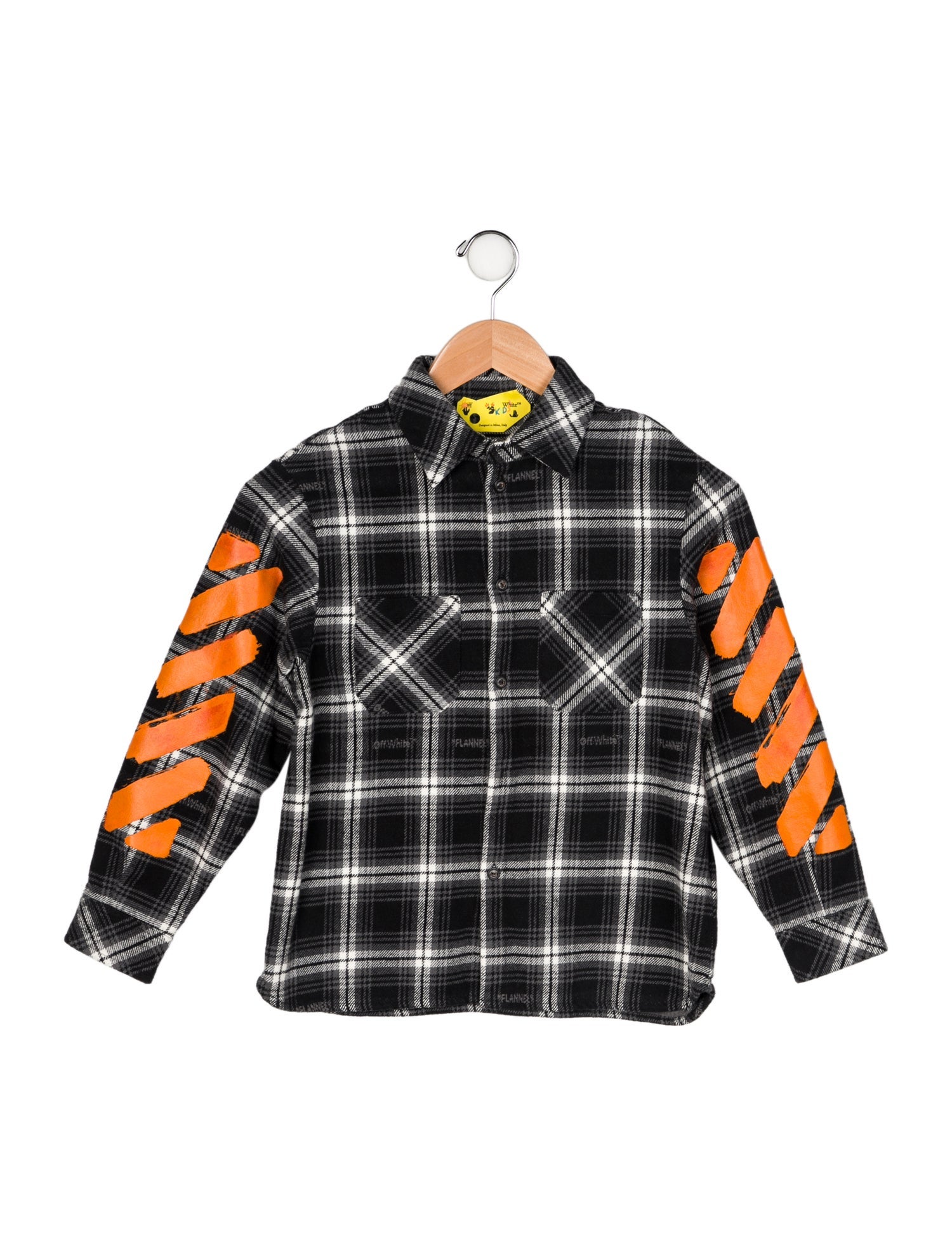 Off-White Boys' Diagonals Plaid Shirt