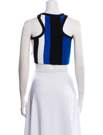 Off-White 2019 Colorblock Pattern Crop Top