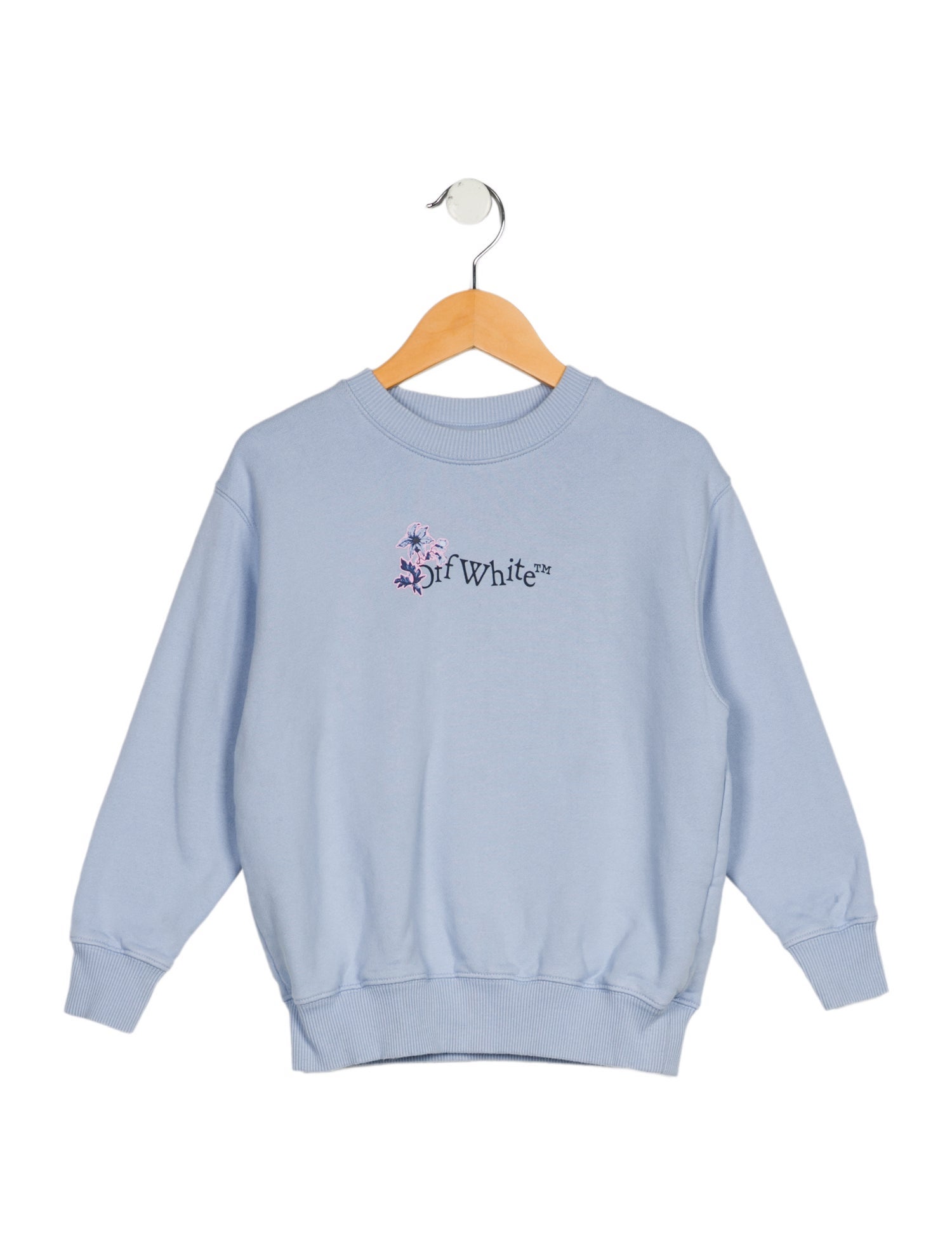Off-White Girls' Floral Logo Pullover Sweatshirt