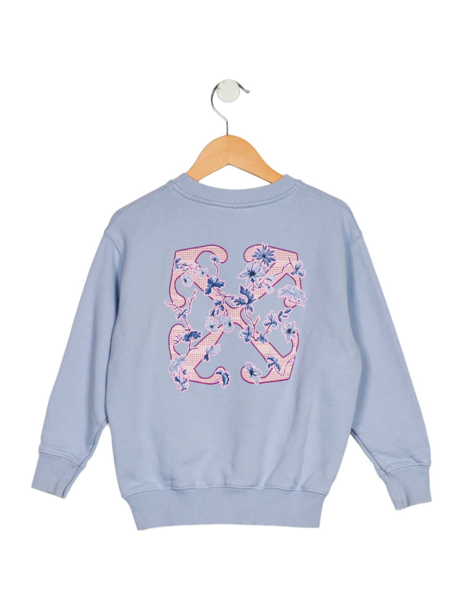 Off-White Girls' Floral Logo Pullover Sweatshirt