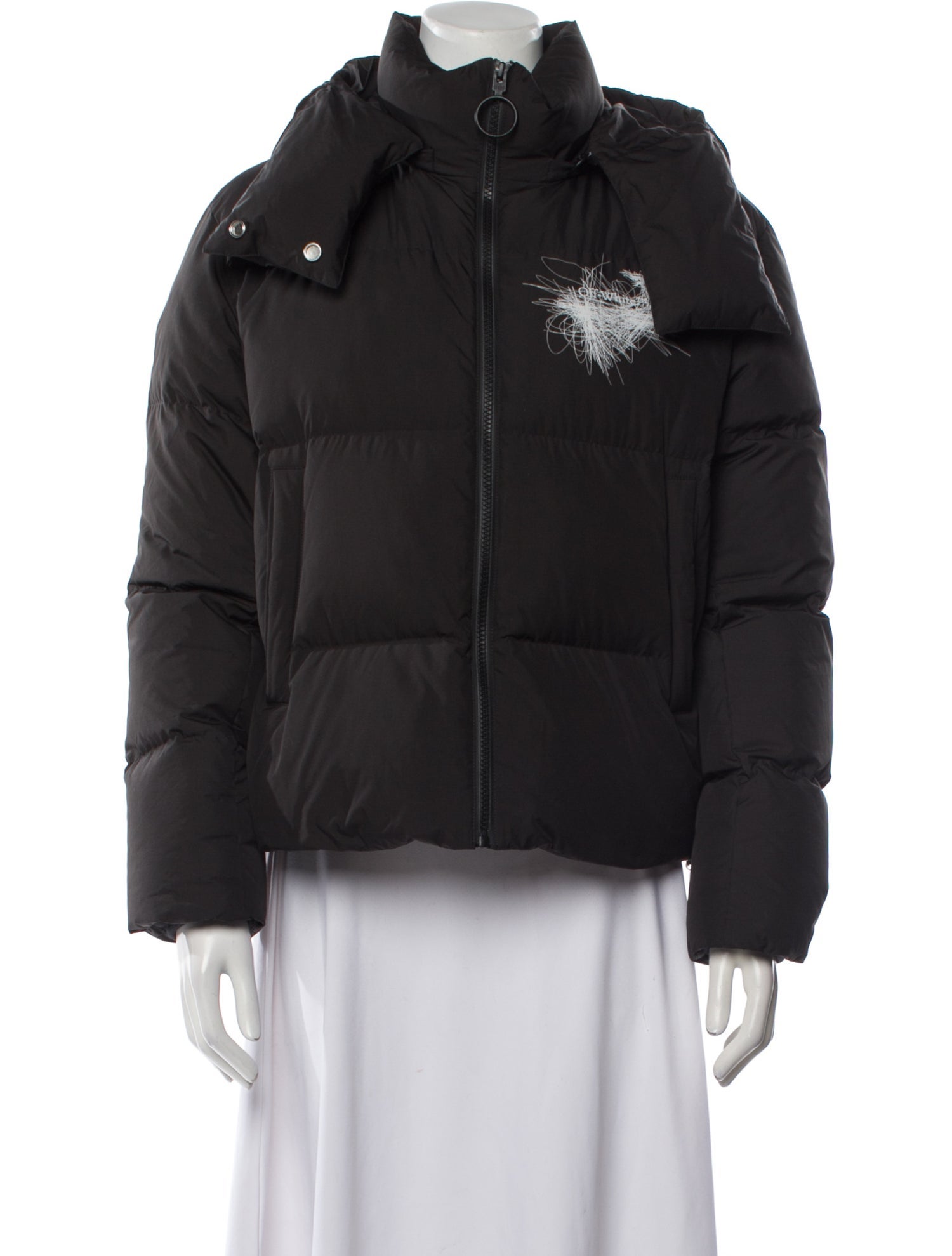 Off-White 2021 Off-White c/o Virgil Abloh 2021 Scribble Arrows Nylon Puffer Down Jacket Down Jacket