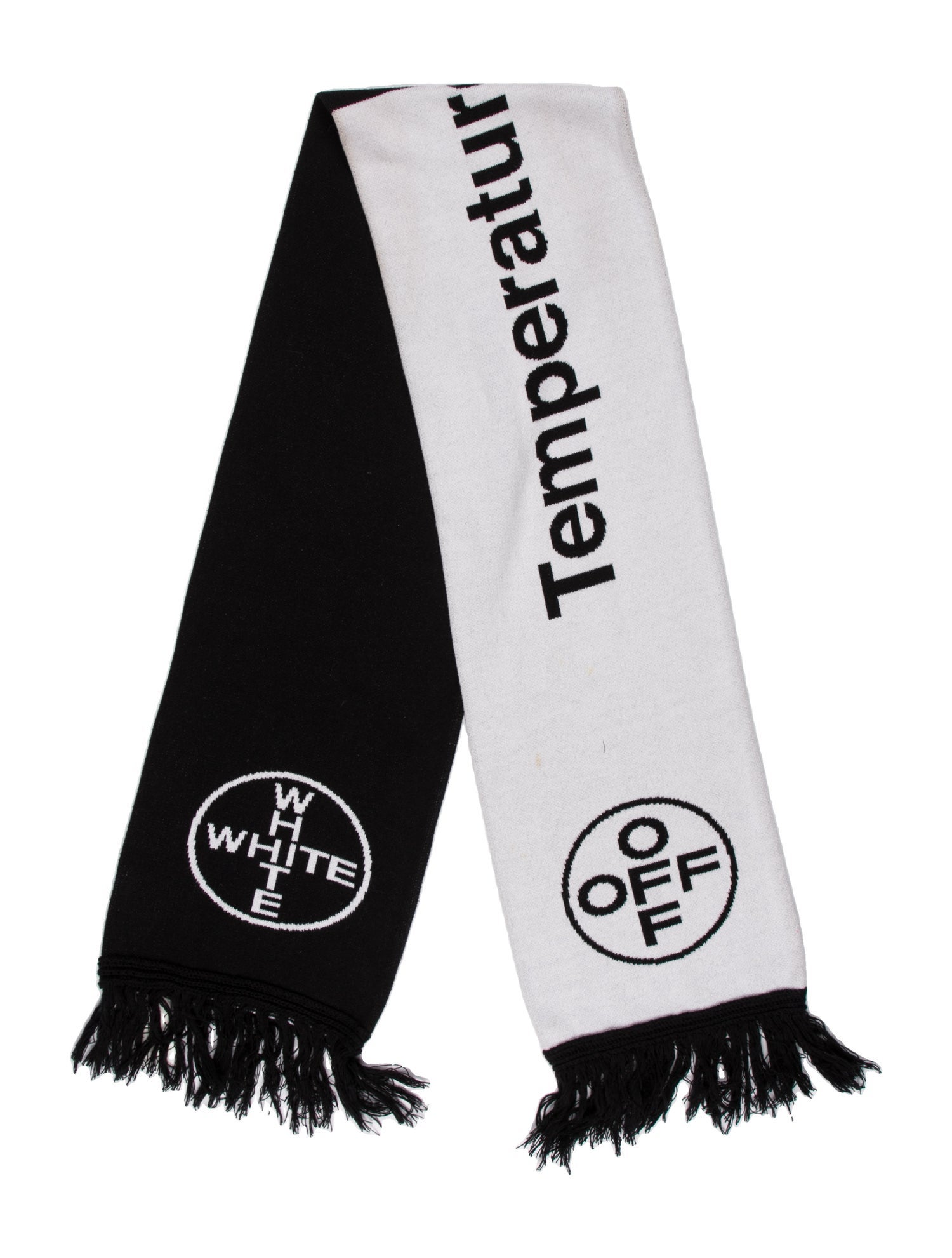 Off-White Acrylic Printed Scarf