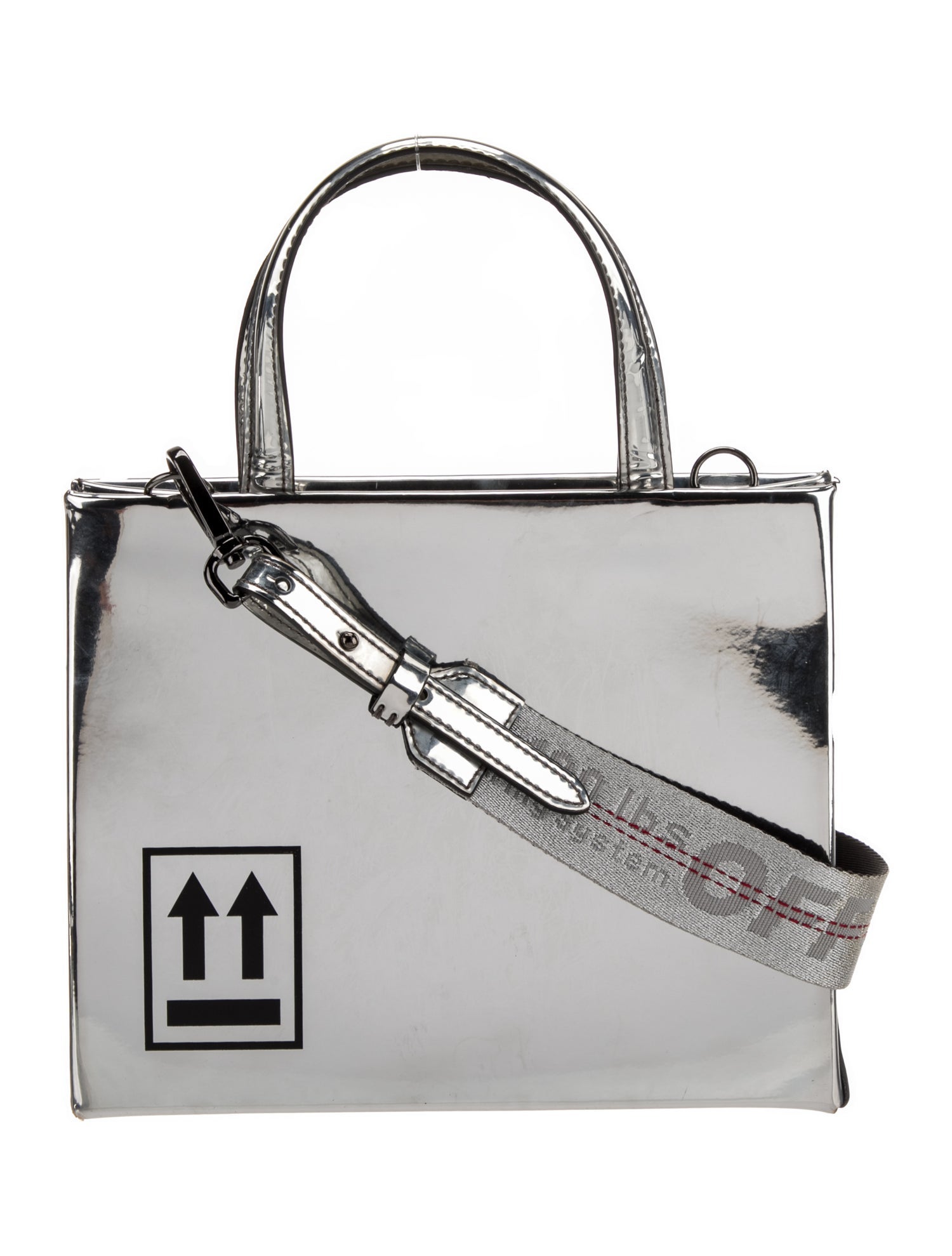 Off-White Leather Top Handle Bag