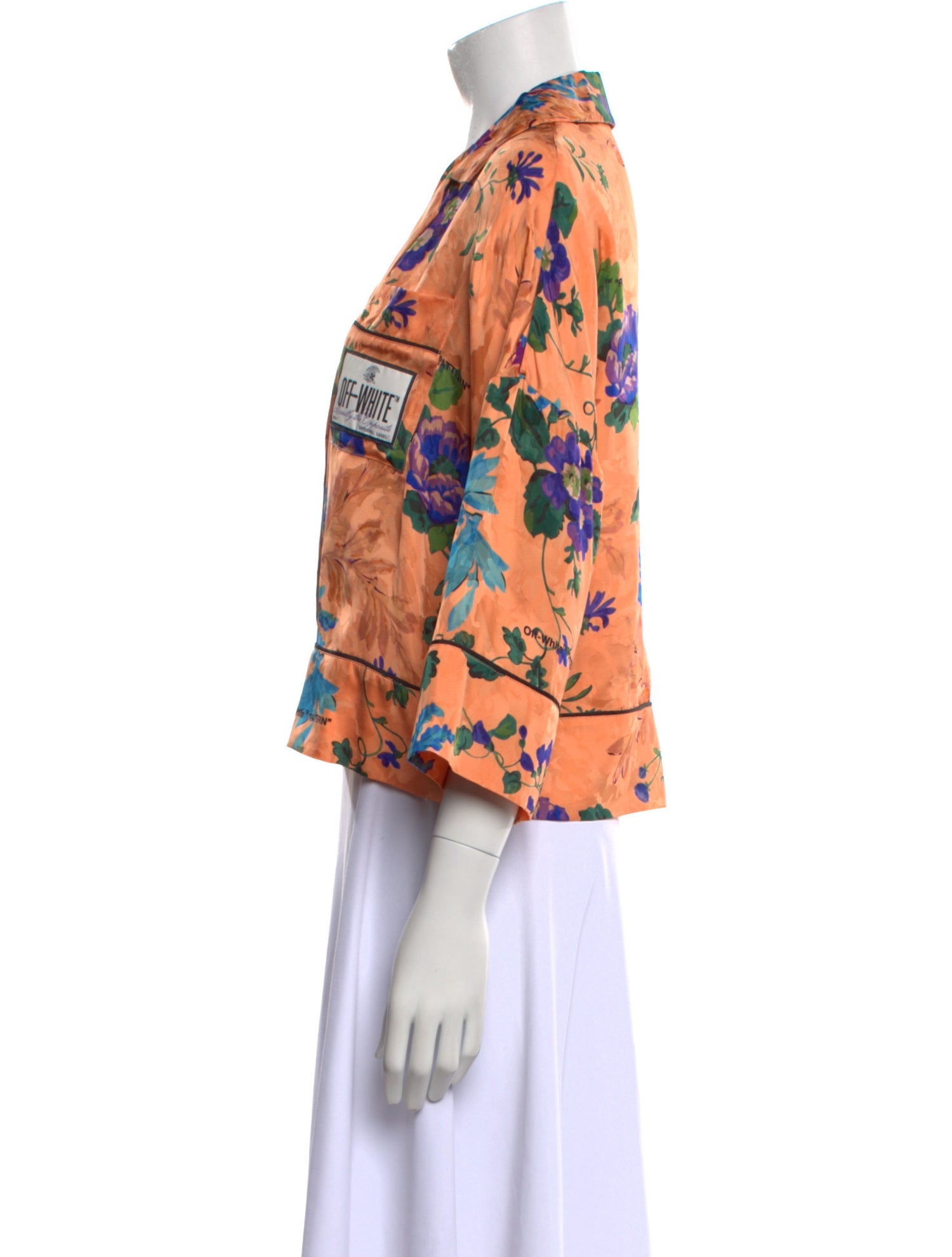 Off-White 2023 Floral Print Crop Top