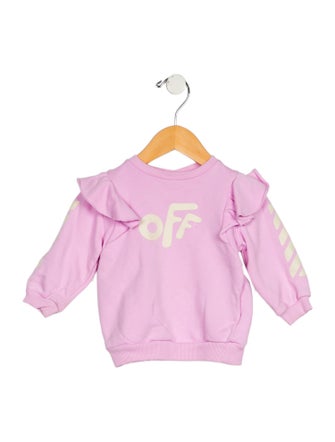 Off-White Infant Girls' Woven Logo Top