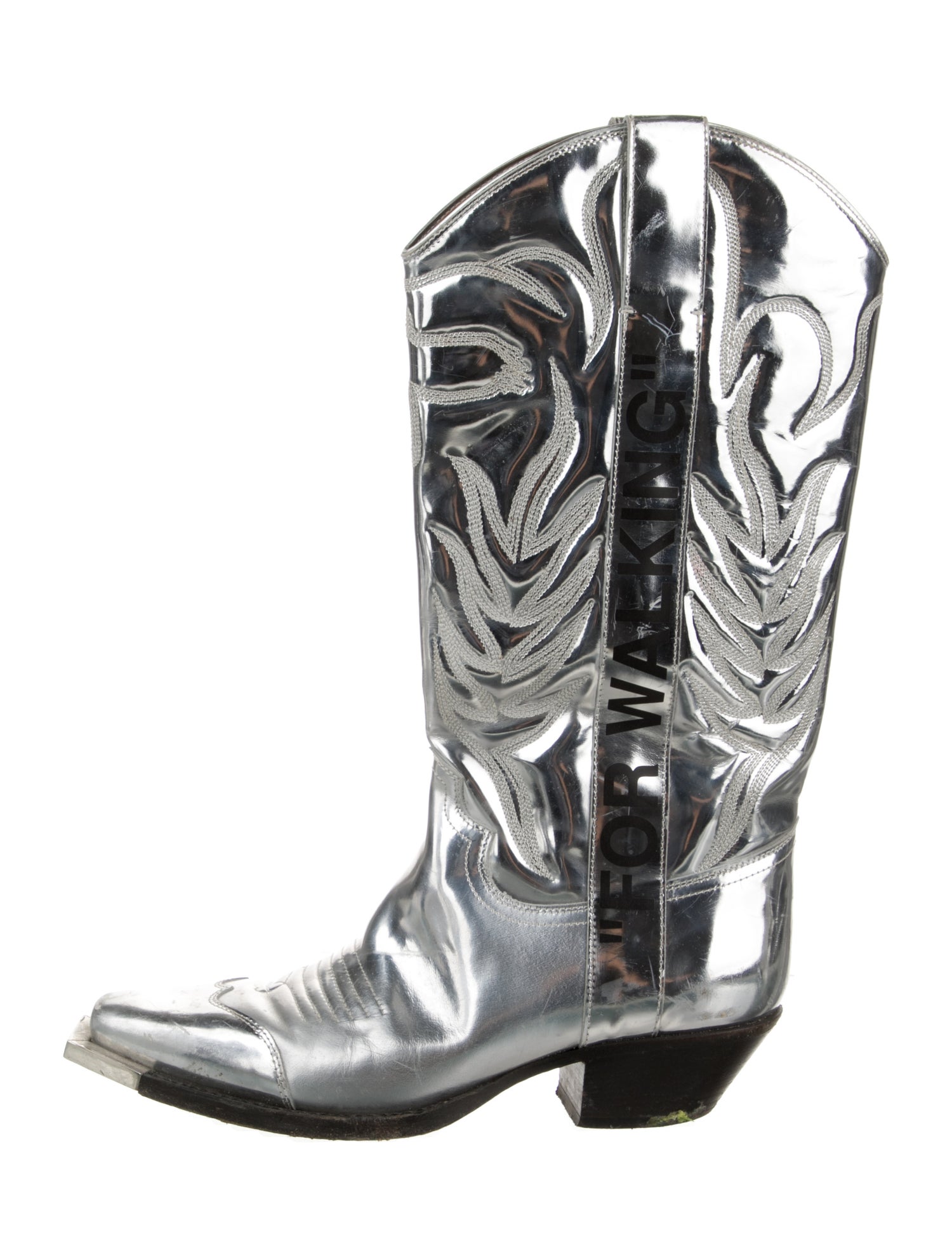 Off-White For Walking Leather Western Boots