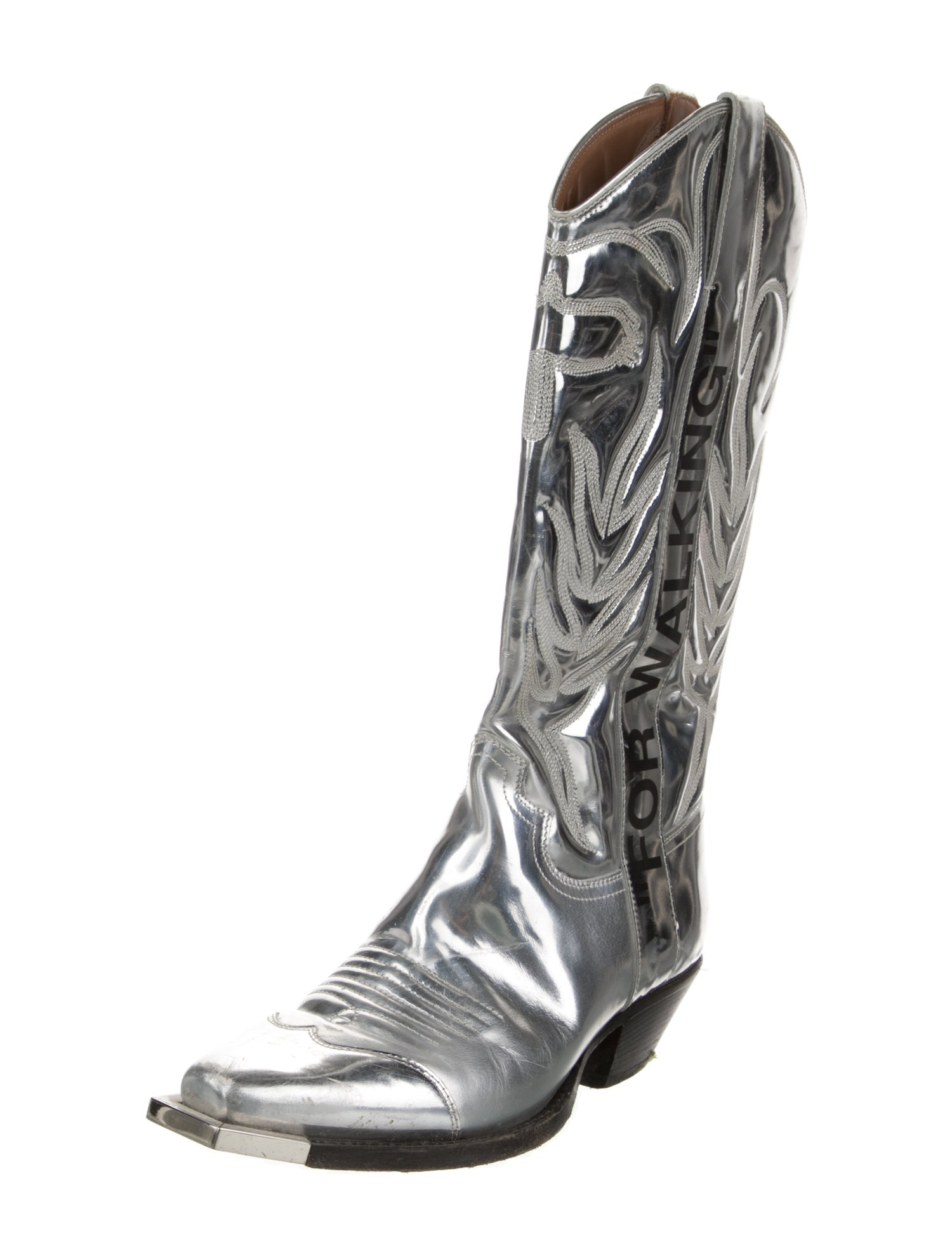 Off-White For Walking Leather Western Boots