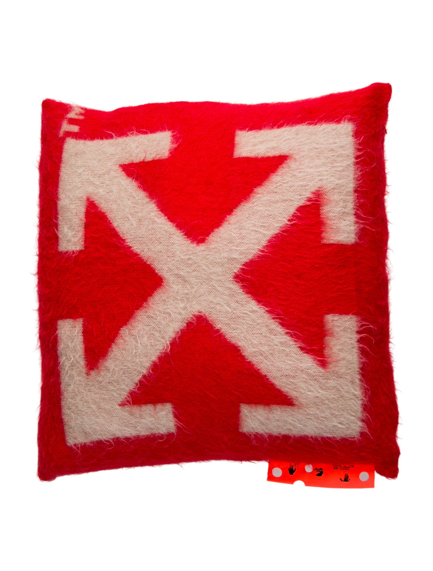 Off-White Mohair Arrow CNY Throw Pillow