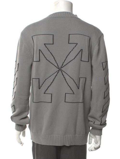 Off-White Off-White Diagonal Knit Crew Neck Pullover Crew Neck Pullover