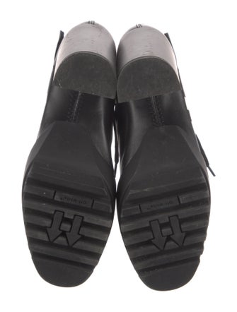 Off-White Leather Graphic Print Lace-Up Boots