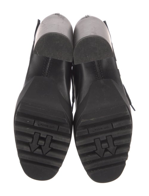 Off-White Leather Graphic Print Lace-Up Boots