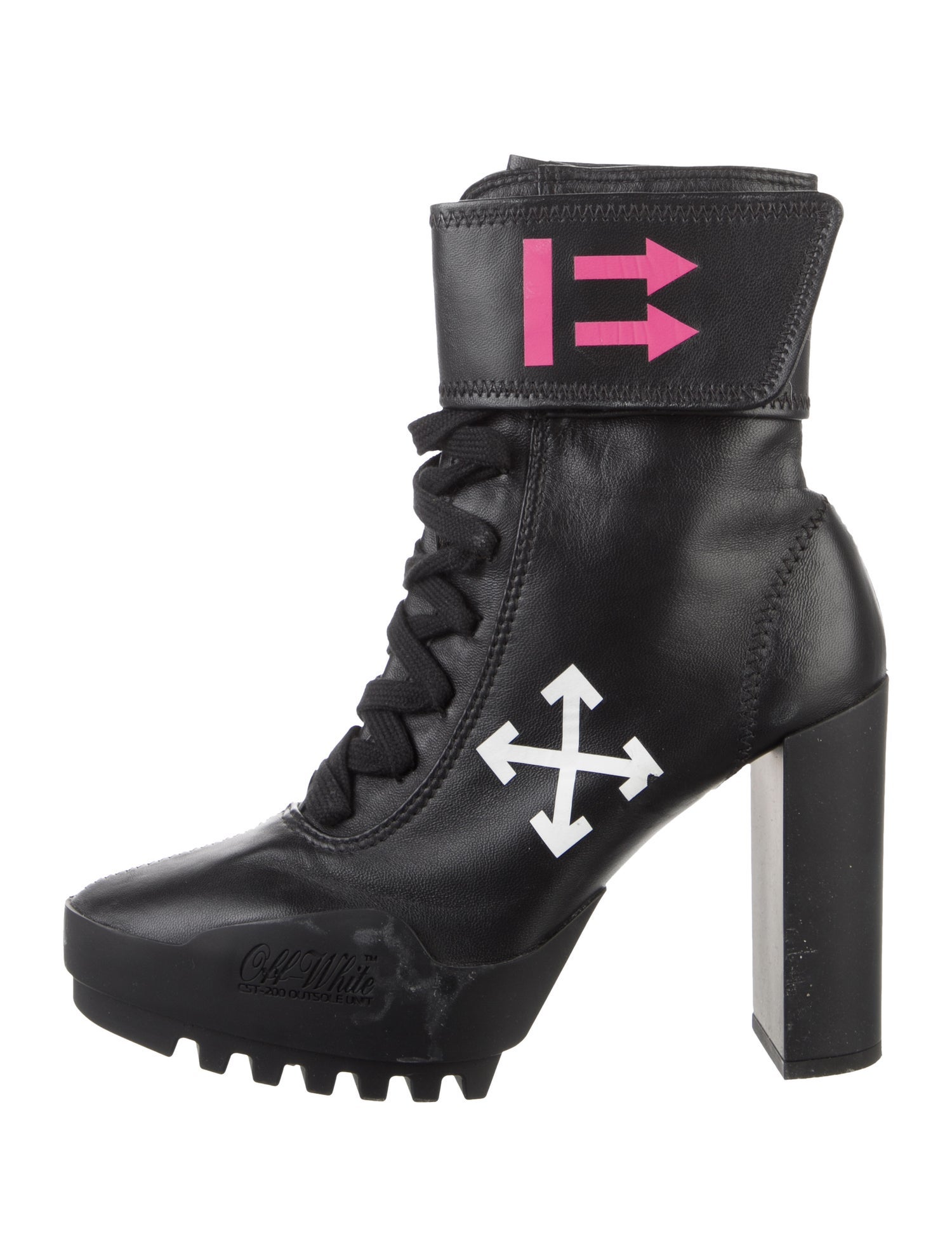 Off-White 2019 Arrow Moto Wrap Combat Boots