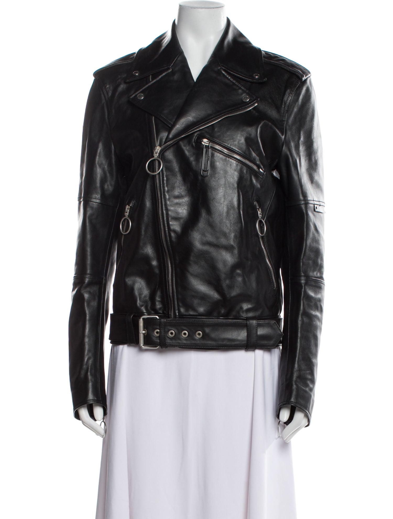 Off-White 2020 Leather Biker Jacket