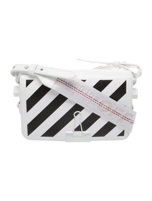 Off-White Leather Diagonals Mini Flap