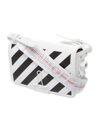 Off-White Leather Diagonals Mini Flap