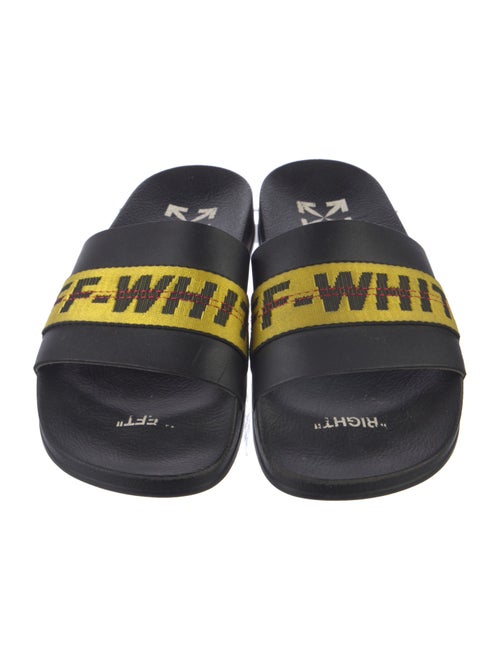 Off-White Leather Printed Slides