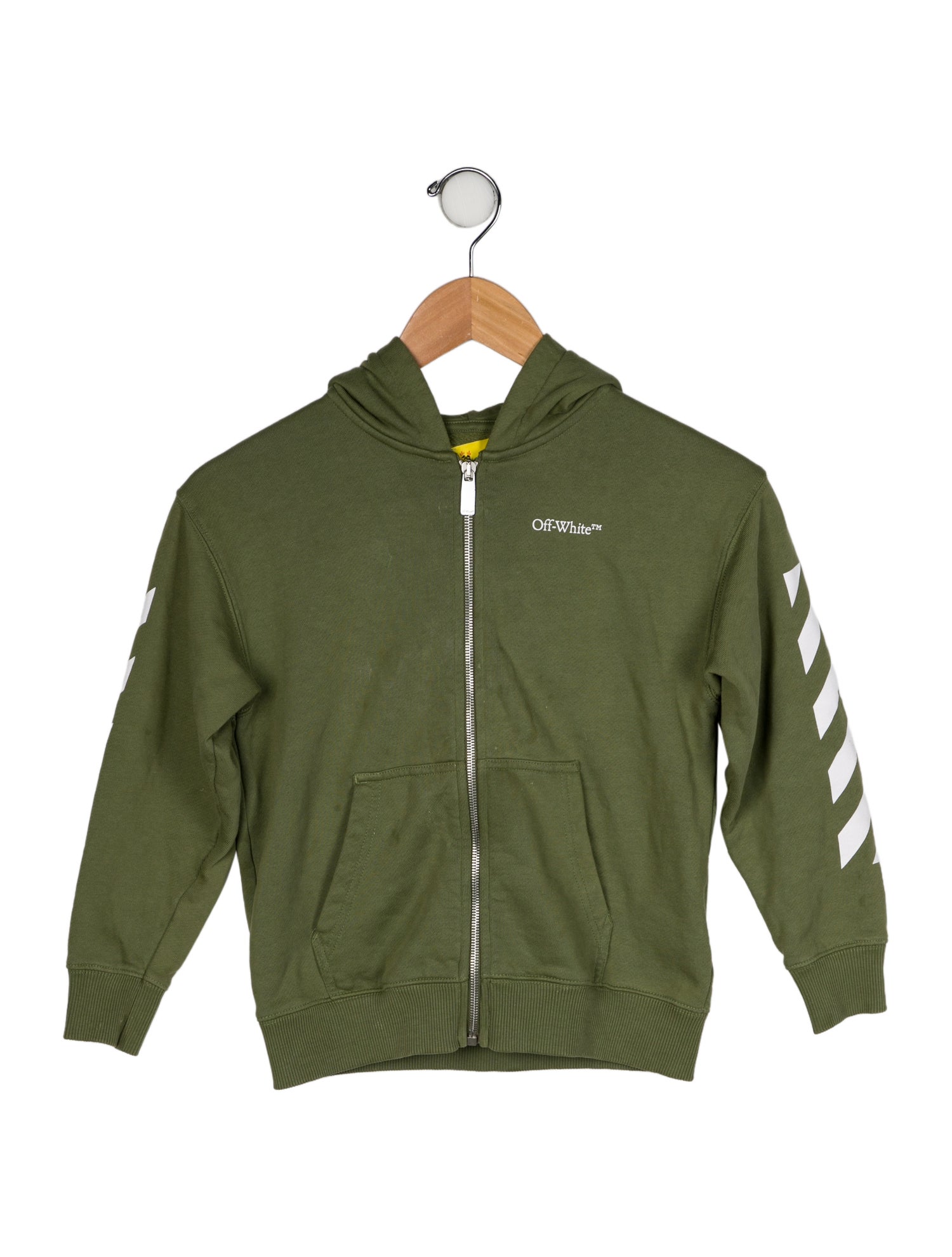 Off-White Kid's Diagonal Arrows Zip-Up Hoodie