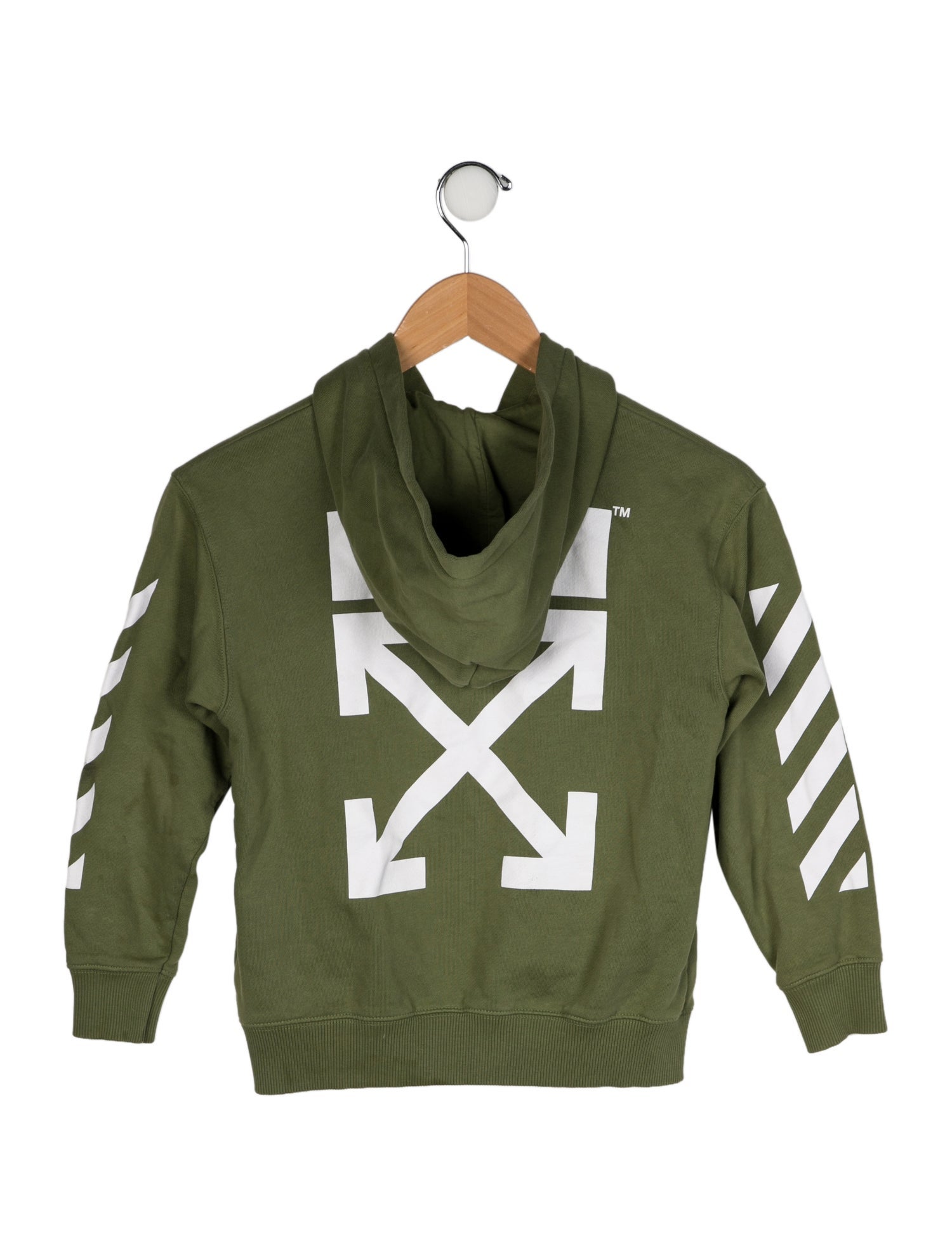 Off-White Kid's Diagonal Arrows Zip-Up Hoodie