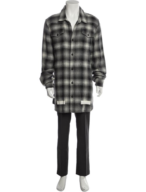Off-White Plaid Print Long Sleeve Shirt