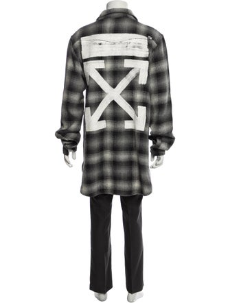 Off-White Plaid Print Long Sleeve Shirt