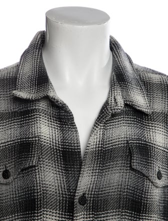 Off-White Plaid Print Long Sleeve Shirt