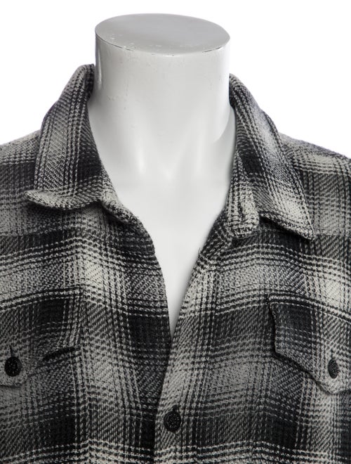 Off-White Plaid Print Long Sleeve Shirt