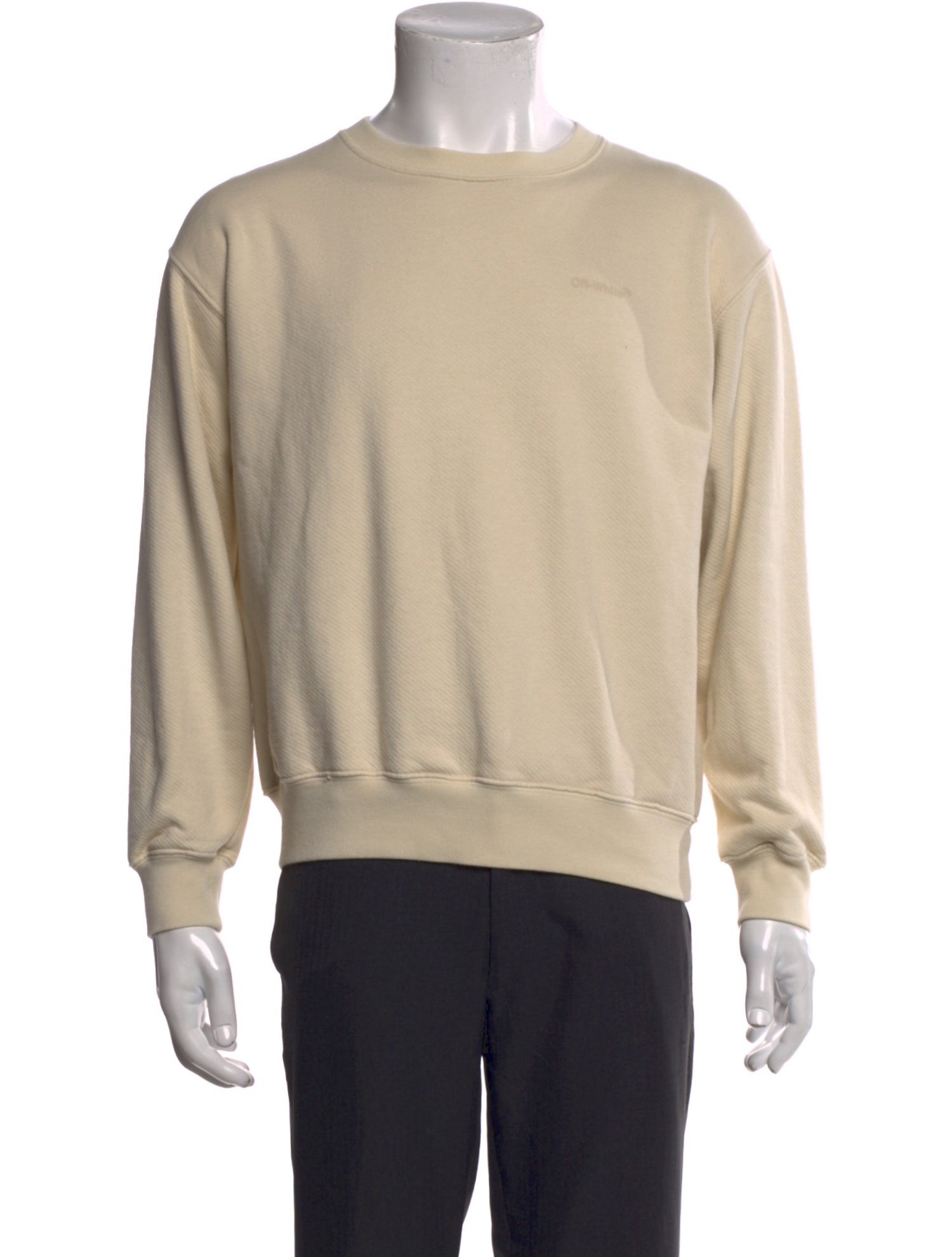 Off-White Crew Neck Long Sleeve Pullover