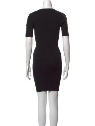 Off-White Scoop Neck Mini Dress