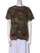 Off-White Camouflage Print Crew Neck T-Shirt
