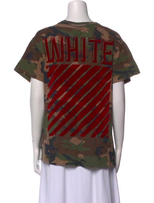Off-White Camouflage Print Crew Neck T-Shirt