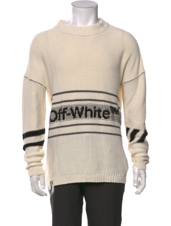 Off-White Striped Crew Neck Pullover