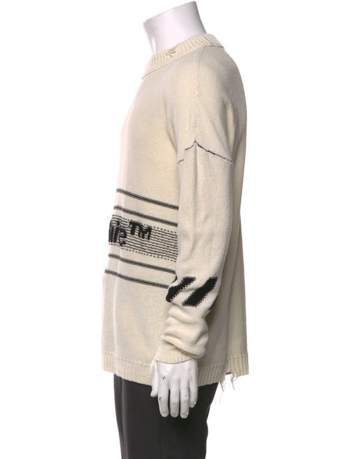 Off-White Striped Crew Neck Pullover