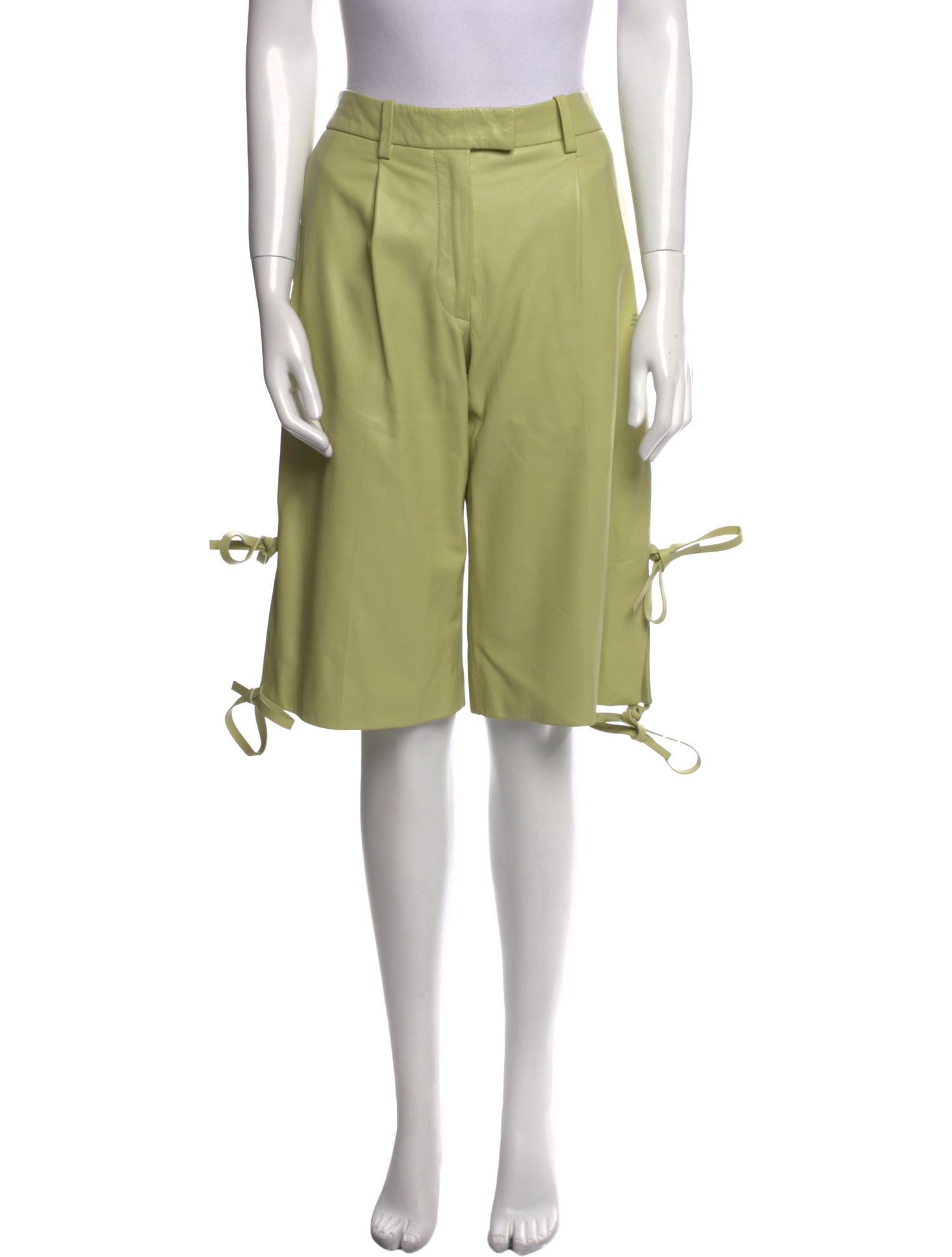 Off-White Leather Knee-Length Shorts