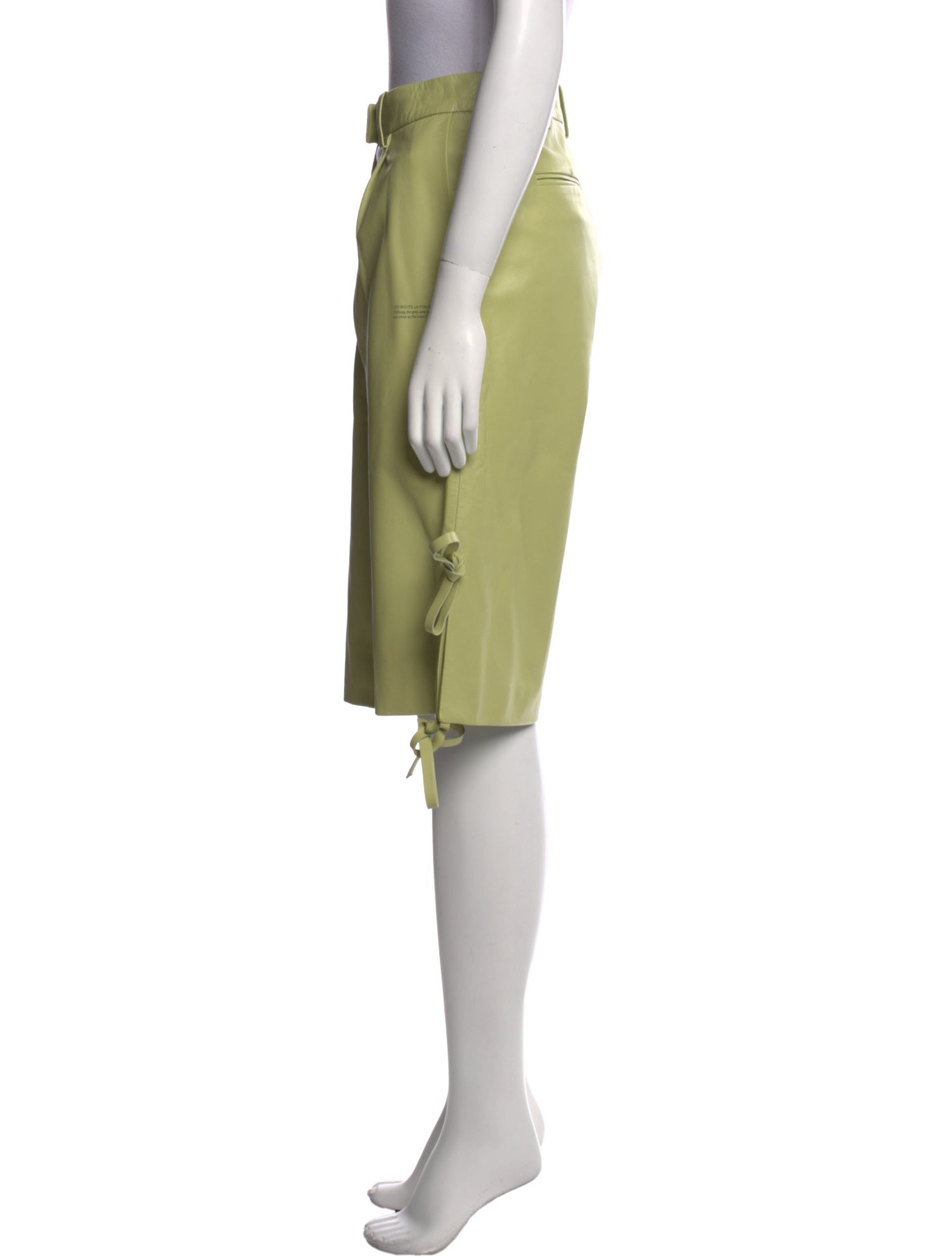 Off-White Leather Knee-Length Shorts