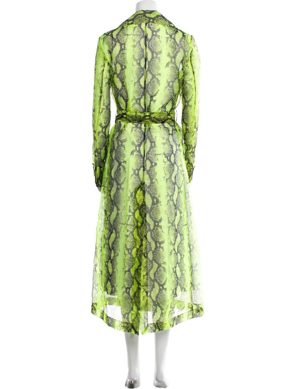 Off-White Green Python Print Tulle Button Front B… - image 3