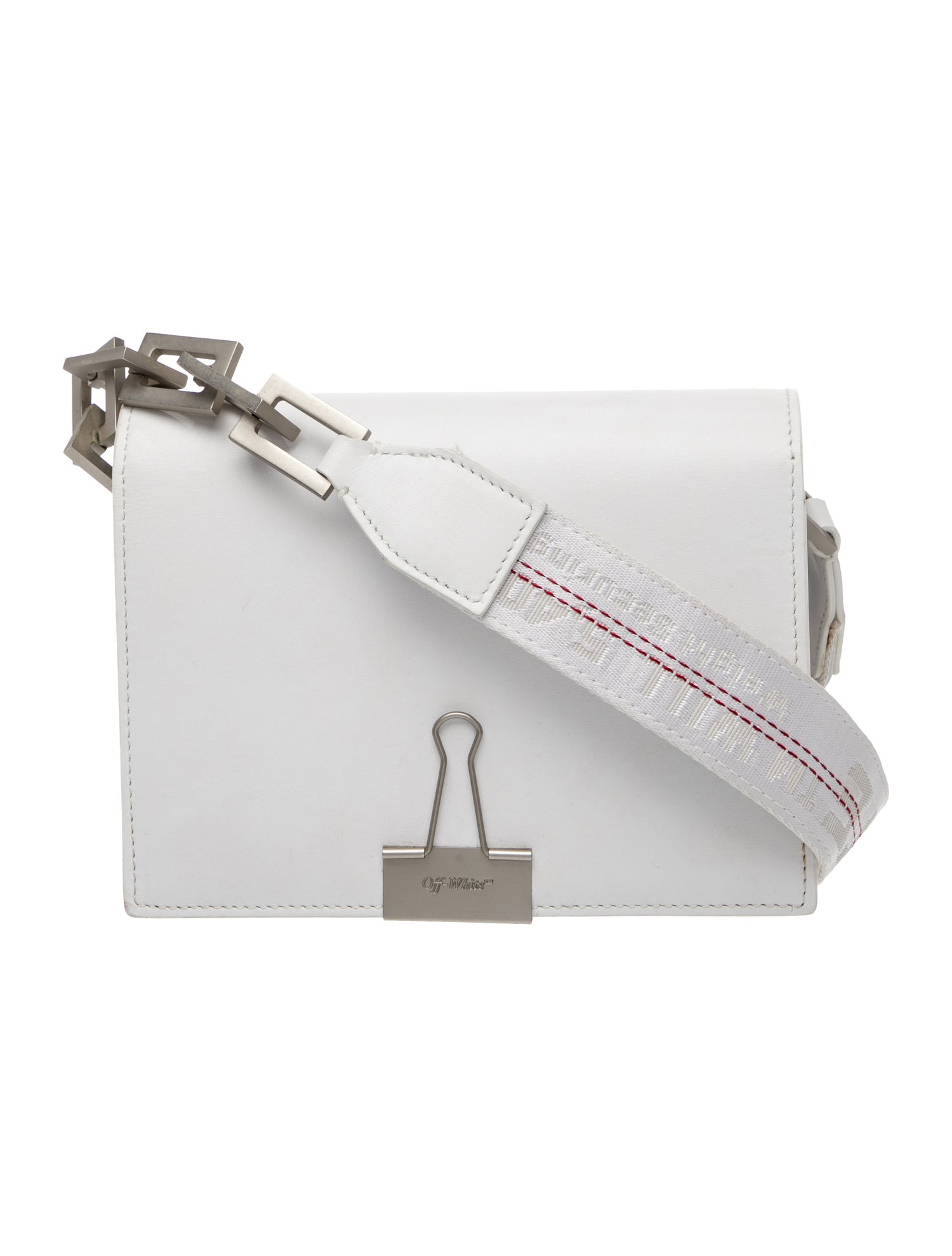 Off-White Leather Clip Bag