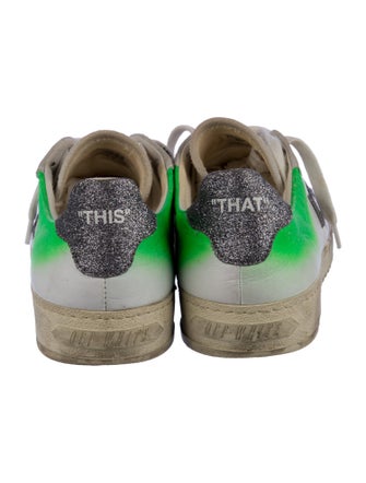 Off-White Leather Colorblock Pattern Sneakers