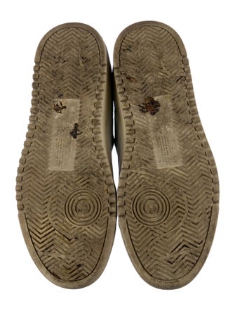 Off-White Leather Colorblock Pattern Sneakers