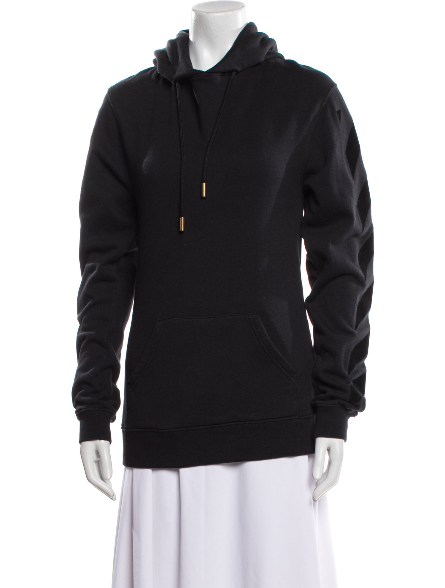 Off-White Velvet Diagonals Crew Neck Hoodie