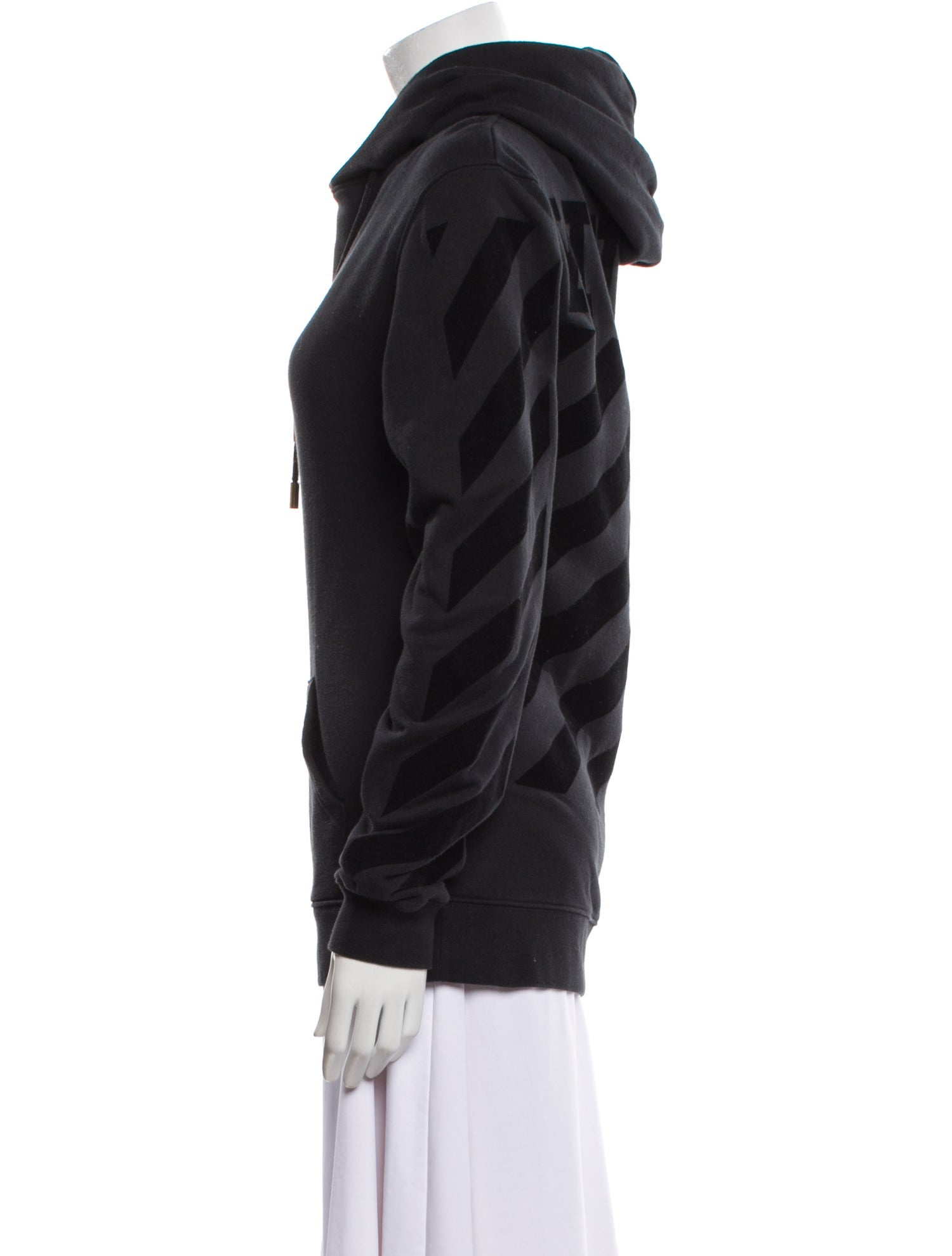 Off-White Velvet Diagonals Crew Neck Hoodie