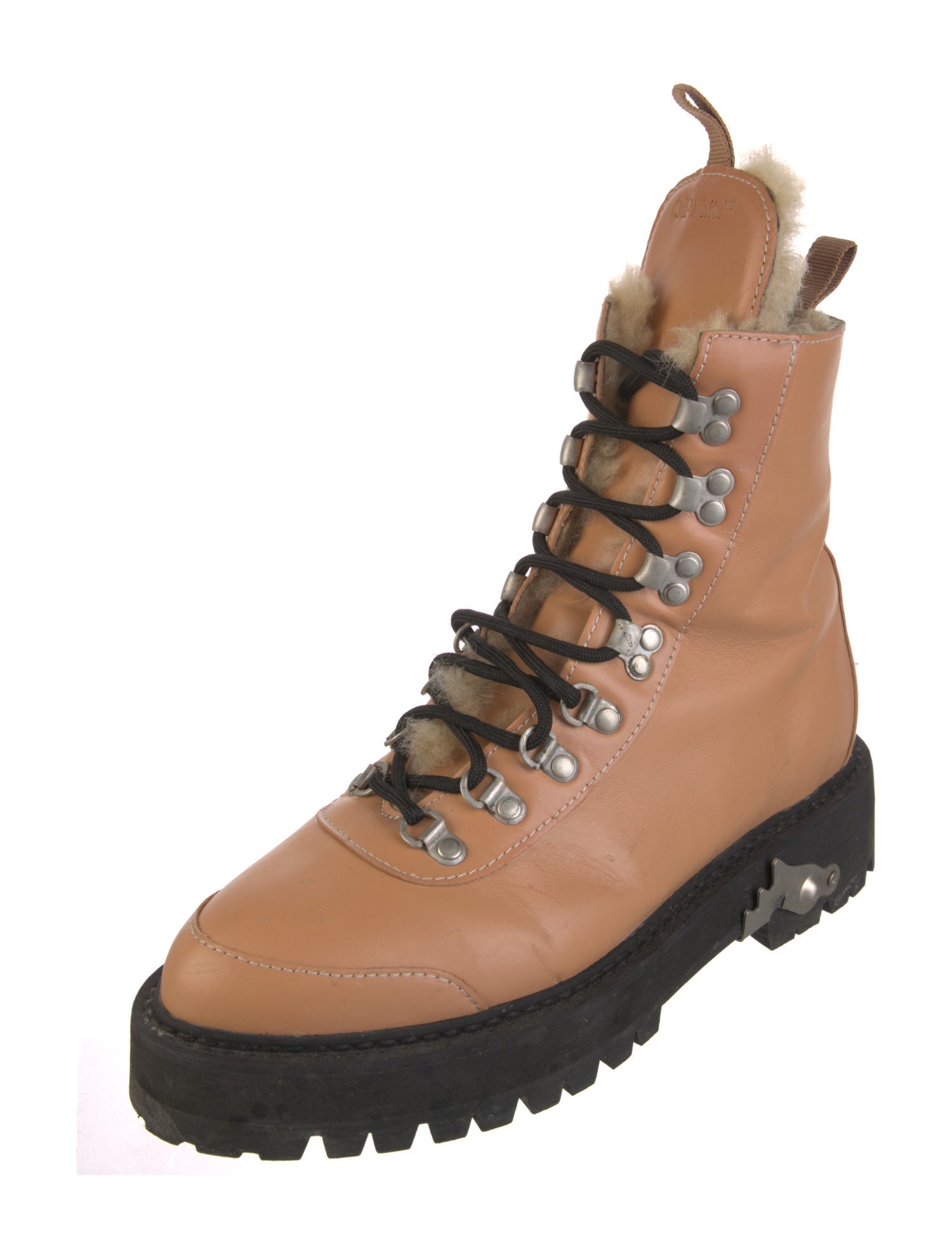 Off-White Leather Hiking Boots