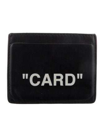 Off-White Leather Graphic Print Card Holder