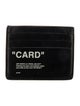 Off-White Leather Graphic Print Card Holder