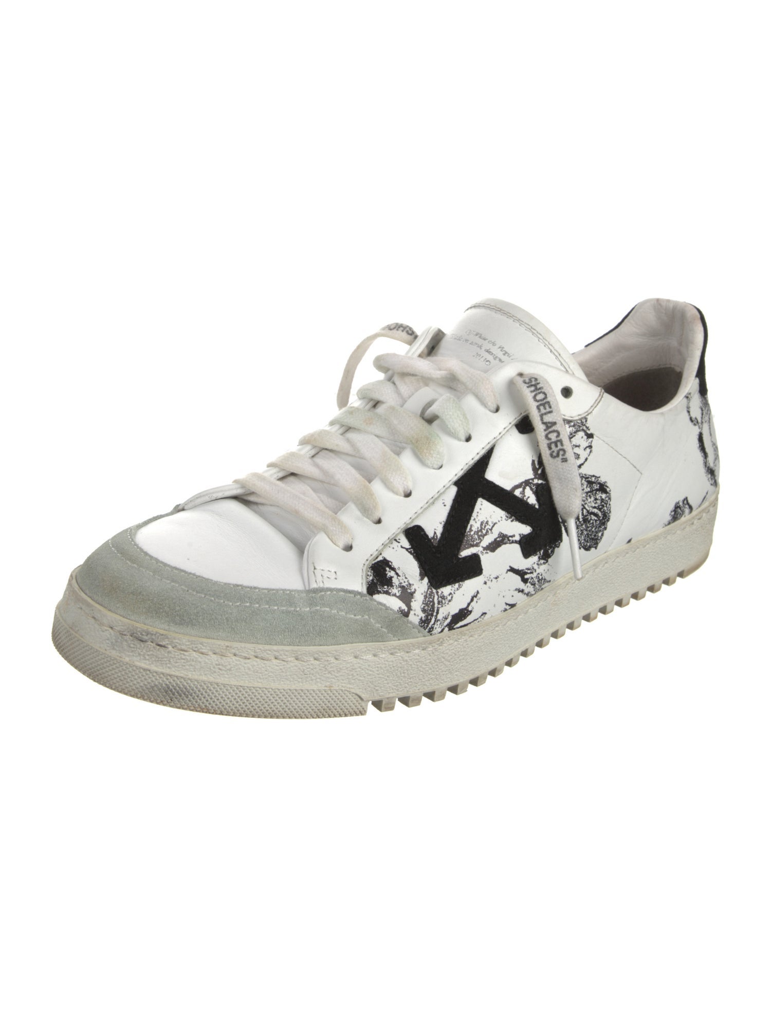 Off-White Leather Printed Sneakers
