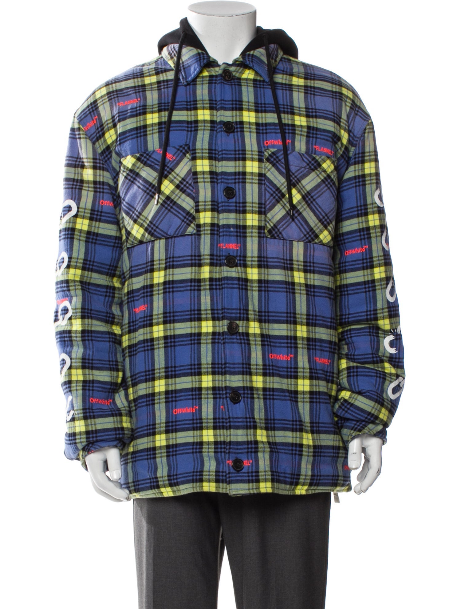 Off-White 2022 'Flannel' Chain Arrows Windbreaker